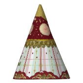 Retro Circus Carnavalsfeesthoed - Roze Pluizen Feesthoedjes (Rechts)