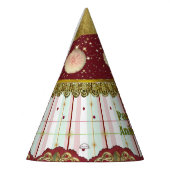 Retro Circus Carnival Party Hat - Pink Puffs Feesthoedjes (Links)