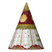 Retro Circus Carnival Party Hat - Yellow Puffs Feesthoedjes (Links)