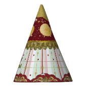Retro Circus Carnival Party Hat - Yellow Puffs Feesthoedjes (Rechts)