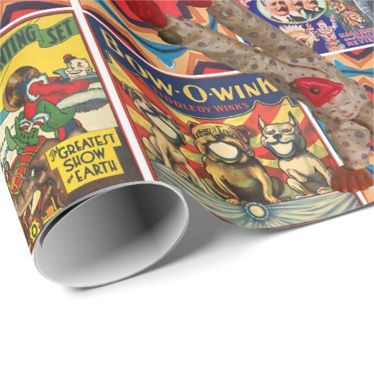 RETRO CIRCUS CHILD'S GIFT WRAP WRAPPING PAPIER (Rol Hoek)