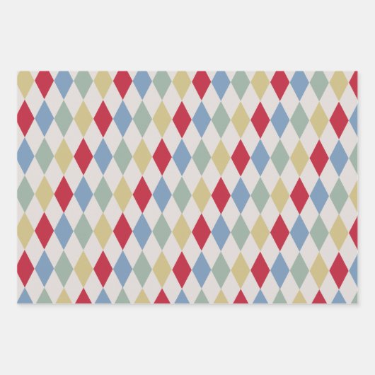 Retro Circus Classic Party Wrapping Paper Sheets (Voorkant 3)