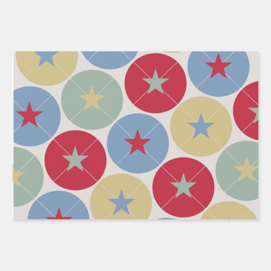 Retro Circus Classic Party Wrapping Paper Sheets (Voorkant)