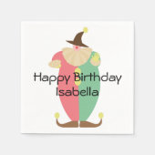 Retro Circus Clown Birthday Servetten (Voorkant)