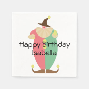 Retro Circus Clown Birthday Servetten