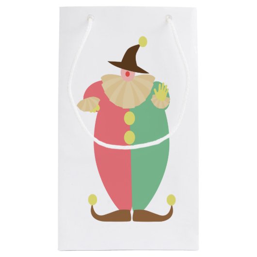 Retro Circus Clown Klein Cadeauzakje (Achterkant)