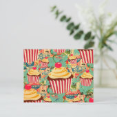 Retro Circus Cupcakes Briefkaart (Staand voorkant)