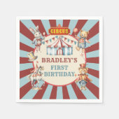 Retro Circus Dieren Carnaval Festival Verjaardag Servet (Voorkant)