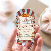 Retro Circus Dieren Carnaval Verjaardag Dank u Cadeaulabel