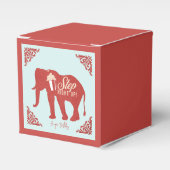 Retro Circus Elephant Popcorn Birthday Party Bedankdoosjes (Voorkant Zijde)