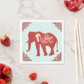 Retro Circus Elephant Popcorn Birthday Party Servet (Insitu)