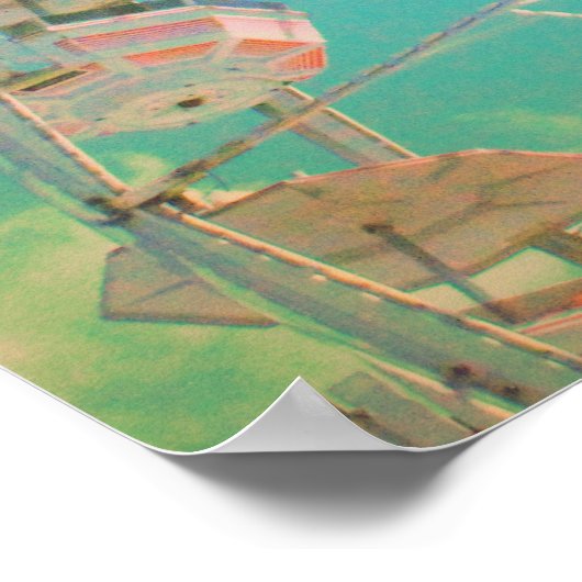 Retro Circus Ferris Wheel Foto - Poster (Hoek)