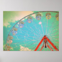 Retro Circus Ferris Wheel Foto - Poster