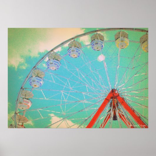 Retro Circus Ferris Wheel Foto - Poster (Voorkant)