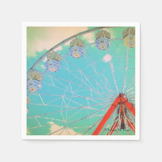 Retro Circus Ferris Wheel - Papierpartij Napkins Servet (Voorkant)