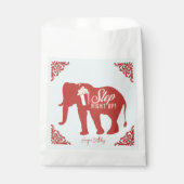 Retro Circus Olifant Popcorn Verjaardagsfeestje Bedankzakje (Voorkant)