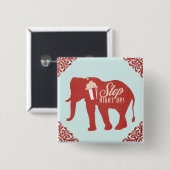 Retro Circus Olifant Popcorn Verjaardagsfeestje Vierkante Button 5,1 Cm (Voorkant /achterkant)