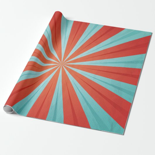 Retro circus patroon cadeaupapier (Uitgerold)
