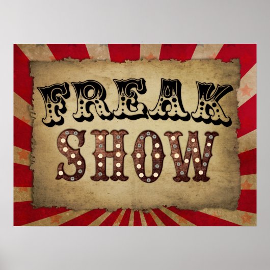 Retro Circus Poster Freak Show (Voorkant)