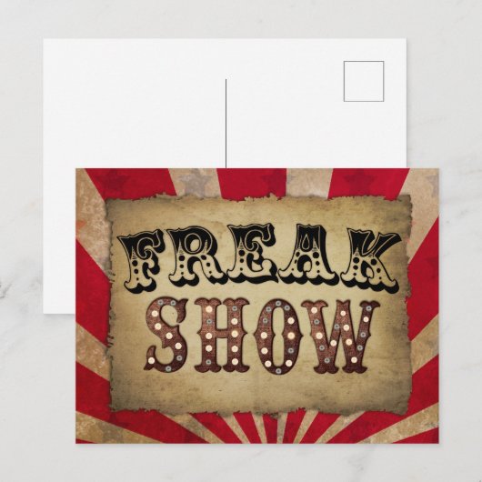 Retro Circus Poster Freak Show Briefkaart (Voorkant / Achterkant)
