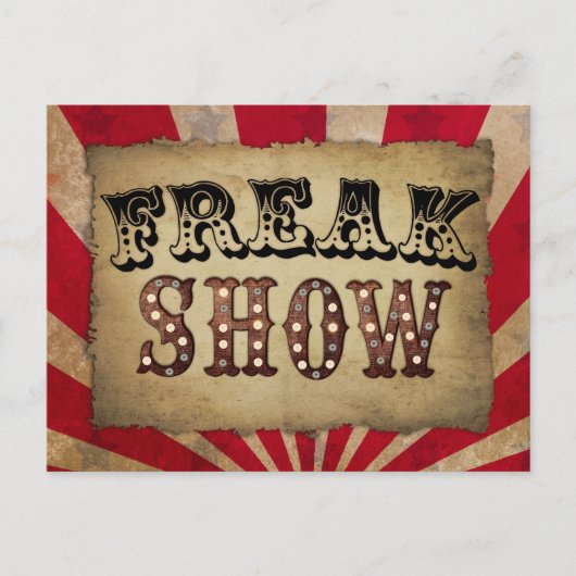 Retro Circus Poster Freak Show Briefkaart (Voorkant)