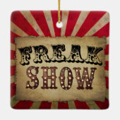 Retro Circus Poster Freak Show Keramisch Ornament (Achterkant)