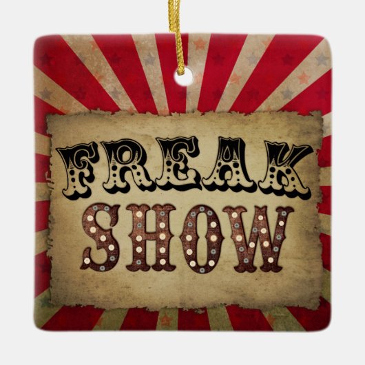 Retro Circus Poster Freak Show Keramisch Ornament (Voorkant)