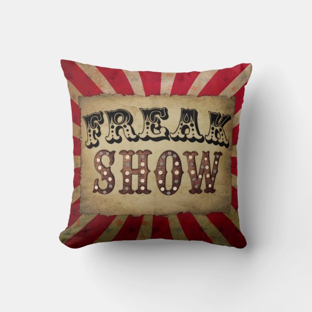 Retro Circus Poster Freak Show Kussen (Voorkant)