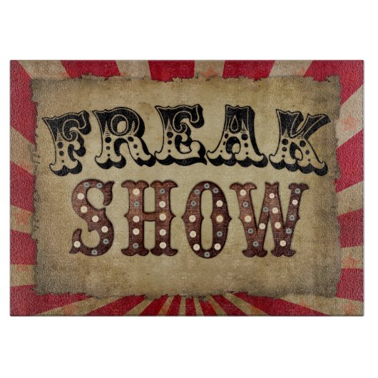 Retro Circus Poster Freak Show Snijplank (Voorkant)