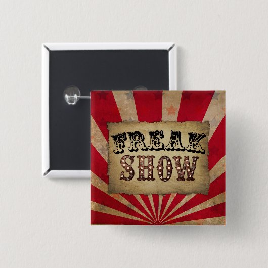 Retro Circus Poster Freak Show Vierkante Button 5,1 Cm (Voorkant /achterkant)