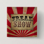 Retro Circus Poster Freak Show Vierkante Button 5,1 Cm (Voorkant)