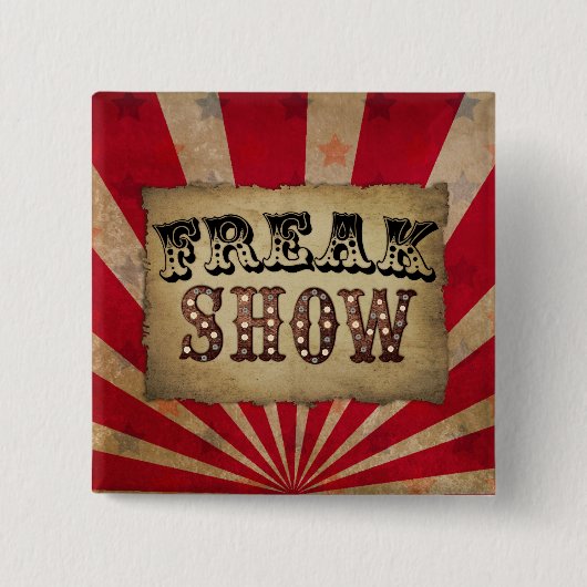 Retro Circus Poster Freak Show Vierkante Button 5,1 Cm (Voorkant)