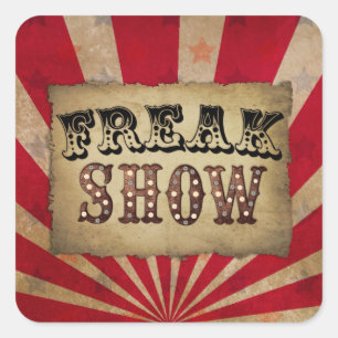 Retro Circus Poster Freak Show Vierkante Sticker