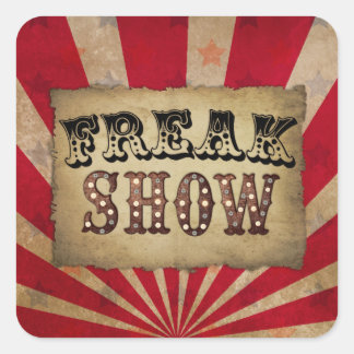 Retro Circus Poster Freak Show Vierkante Sticker