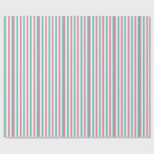 Retro Circus Stripes in roze en Blauwgroen Cadeaupapier (Vlak)