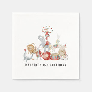 Retro Circus Thema Verjaardag Papieren Servetten