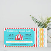 Retro Circus Ticket Kinderverjaardagsfeestje Kaart (Staand voorkant)
