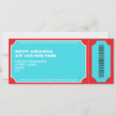 Retro Circus Ticket Kinderverjaardagsfeestje Kaart (Achterkant)