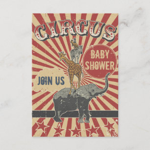 Retro Circus Uitnodiging voor Baby Borrel