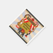  Retro Circus Verjaardagsfeest Gepersonaliseerd Servet (Hoek)