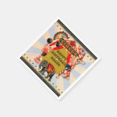  Retro Circus Verjaardagsfeest Gepersonaliseerd Servet (Hoek)