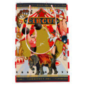  Retro Circus Verjaardagsfeestje Behandel Medium Cadeauzakje (Voorkant)