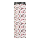 Retro Cirkel Aardse Toon Roze Monogram Thermosbeker (Achterkant)
