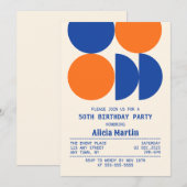 Retro Cirkel Geometrisch Patroon Melk Verjaardag Kaart (Voorkant / Achterkant)