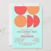 Retro Cirkel Geometrisch Patroon Mint Verjaardag Kaart (Voorkant)