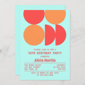 Retro Cirkel Geometrisch Patroon Mint Verjaardag Kaart (Voorkant / Achterkant)