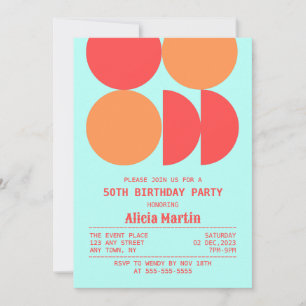 Retro Cirkel Geometrisch Patroon Mint Verjaardag Kaart