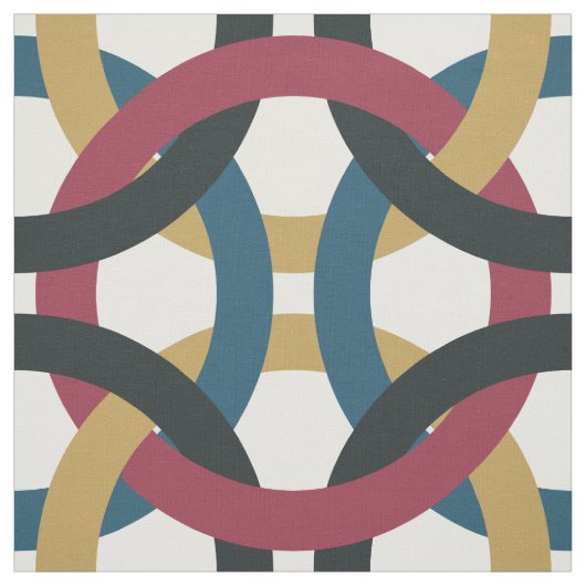 Retro cirkel knopen print stof (Swatch)