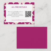 Retro Cirkel Scallop Mid Century QR CODE Bruiloft Informatiekaartje (Voorkant / Achterkant)