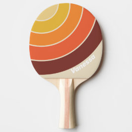 Retro Cirkel Streep met Naam Tafeltennisbatje